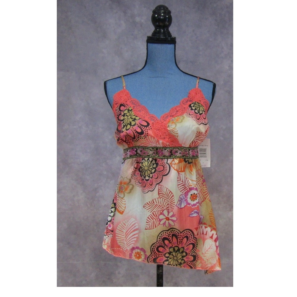 NEW Sunny Leigh 100% Silk Asymmetrical Top Size S